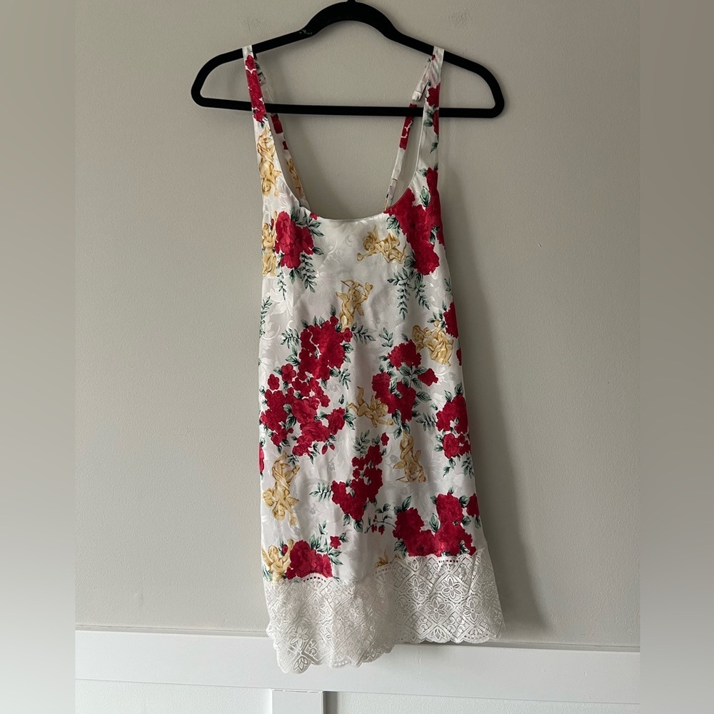 Victoria’s Secret Vintage Gold Label Floral Satin Lace Chemise Slip M